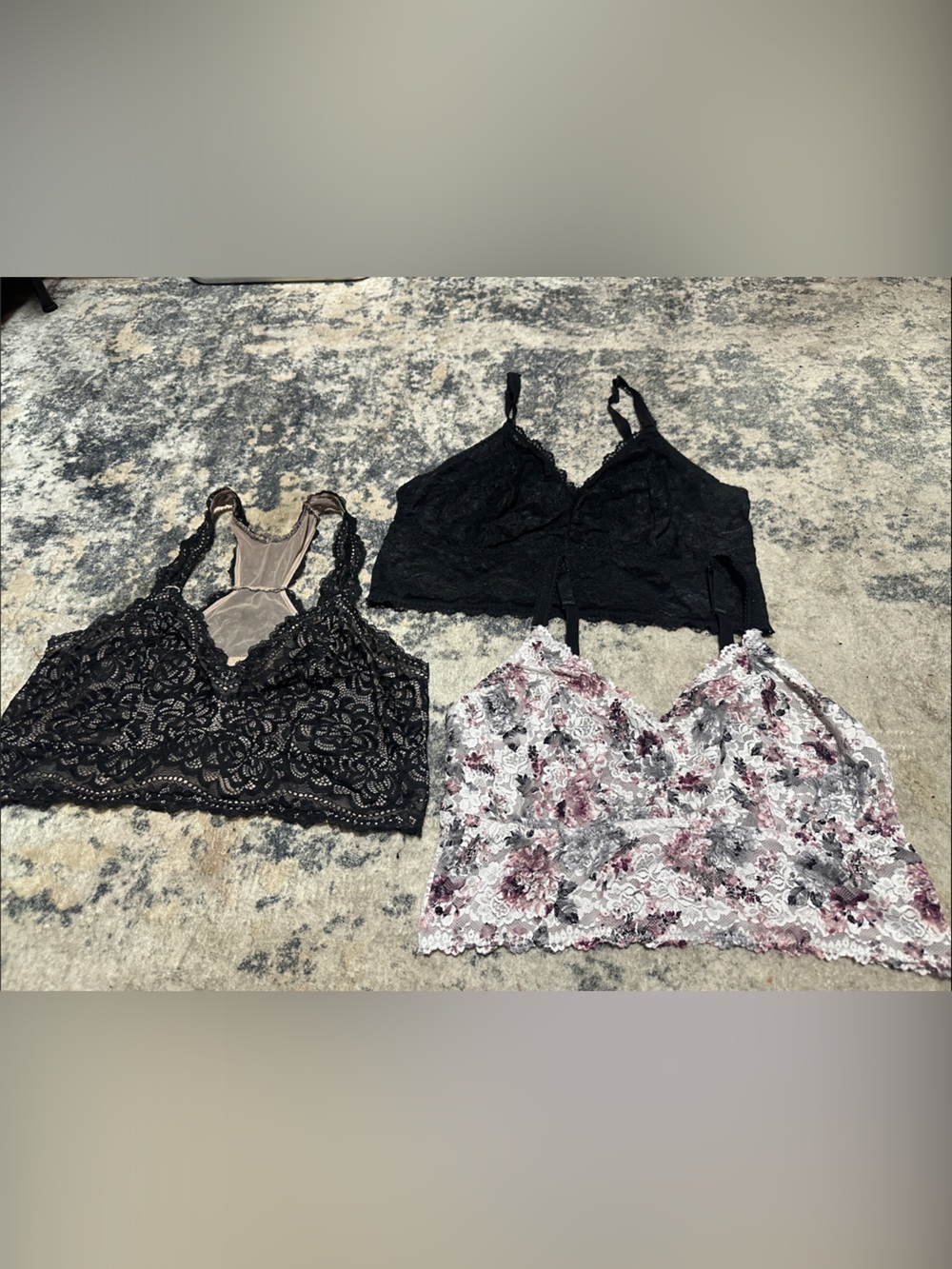 Torrid Lace Bralette Trio — Black & Floral Mix